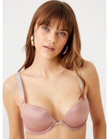 Resim Diva Destekli Double Push Up Taşlı Pudra Sütyen Takımı 663 Tk Pudra 