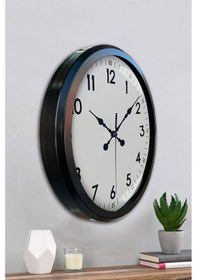 Resim Black Classic 52 Cm Metal Modern Ve Şık Duvar Saati Çok Renkli 