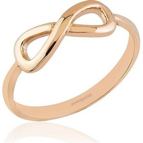 Resim Sonsuz Rose Altın Yüzük Taşsız 14K 377236884 