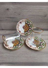 Resim Konyax Çay Seti 12 Parça 6 Kişilik Verde Renkli 