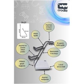 Resim Beyaz Ahşap Ve Siyah Metal Gaming Ps4 Ps5 Xbox Joystick Kontrolle 