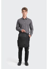 Resim C-active Laptop Gözlü Business Sırt Çantası Oxford Kumaş 8679 Siyah Siyah 