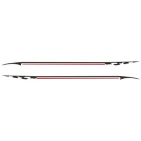 Resim Sones 2 Adet/takım D-934 Bel Desenli Araba Modifiye Dekoratif Çıkartma Siyah Kırmızı 