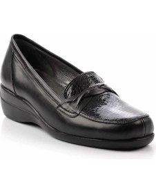 Resim Bambi Siyah Siyah Kroko Leather Kadın Dolgu Topuklu Ayakkabı K01531123503 