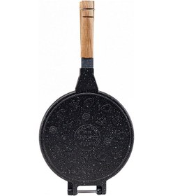 Resim Porsima Döküm Waffle Tavası Ahşap Kulp Siyah 