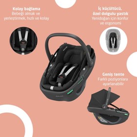 Resim Maxi-Cosi Coral 360 Dönebilir 2'si Bir Arada Modüler Ana Kucağı ve Oto Koltuğu Essential Black 