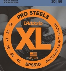 Resim D'Addario EPS510 XL Pro Steels Elektro Gitar Teli - Regular Light (10-46) 