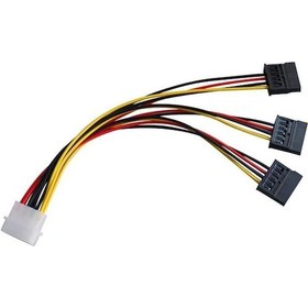 Resim 1x IDE MOLEX 4 Pin M To 3x SATA Power 15 Pin F HDD Güç Kablosu 