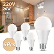 Resim 5 adet 220V 20W LED Ampul Karartılamaz E27 Tabanlı Kapalı Mekan Ampulleri 50.000 Saat Ömür Mutfak, Yatak Odası, Banyo, Veranda İçin Uygundur 