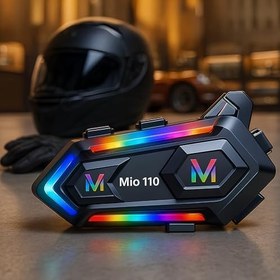 Resim Mioji Mio 110 RGB 1000mAh IPX6 Kask Intercom Motosiklet Bluetooth Kulaklık 