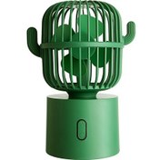 Resim Szykd F6 Kaktüs Taşınabilir Mini Fan USB Screak Kaptanık Handıld Masa Elektrik Fan Yeşil (Yurt Dışından) 