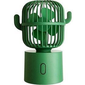Resim Szykd F6 Kaktüs Taşınabilir Mini Fan USB Screak Kaptanık Handıld Masa Elektrik Fan Yeşil (Yurt Dışından) 