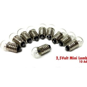 Resim 2.5Volt Mini Ampul-Lamba - 10 Adet - 