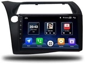 Resim MarTechno Android Multimedya 6GB RAM 128GB Hafıza Honda Civic HB Euro 2007-2012 ile uyumlu 