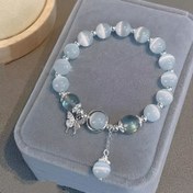 Resim Kediler Gözü Taşlı Zarif Kelebek Şanslı Boncuklu Bileklik - Bohem Tarzı, Kadınlar İçin Mükemmel Hediye, Günlük Durum Takıları, Hediye Bileklik|Kelebek Tasarımı|Detaylı Kelebek, Kelebek Takıları 