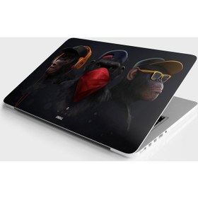 Resim Laptop Sticker Bilgisayar Notebook Pc Kaplama Etiketi Üç Maymun 