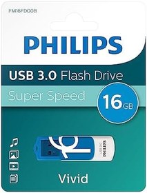 Resim Philips Vivid Edition Super Speed 3.0 USB flash sürücü, 16 GB, döner kapaklı, PC, dizüstü bilgisayar, bilgisayar veri depolama, 100 MB/s'ye kadar okuma hızı 