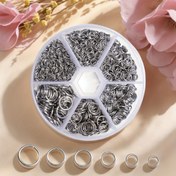 Resim 880 adet 304 paslanmaz çelik O-ring seti, 4/5/6/9/10 mm çeşitli boyut seçenekleri ile benzersiz bileklikler, küpeler, kolye aksesuarları, DIY takı ürünleri, DIY bilezikler ve kolyeler için temel malzemeler 