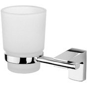 Resim Tema Banyo Premium Diş Fırçalık Cam Duvara Monte Krom 71004 Gri 