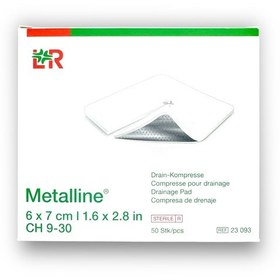 Resim Metalline Steril Trakeostomi Kanül Pedi 6 X 7 Cm - 50 Adet 