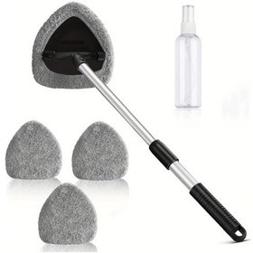 Resim Topshop1 Gray 5 Adet Rüzgarlık Temizleyici Seti 4 Yıkanabilir Mikrofiber Ped Ve Teleskopik Saplı Cam Sileceği Kiti 