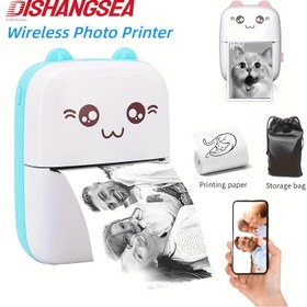 Resim DISHANGSEA Çok Fonksiyonlu Mini Taşınabilir C9 Termal Kablosuz Yazıcı, 200 dpi Yüksek Çözünürlük, 1200mAh USB Şarj, Uygulama ve Kablosuz Bağlantı ile, Fotoğraflar, Resimler ve Etiketler için Termal Kağıt ile Uyumlu 