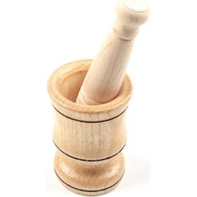 Resim Ramdet Ahşap Havan 9-6 cm Ahşap Tokmaklı Ezici Kahve Sarımsak Patlıcak Leblebi Dövücü Ezici 