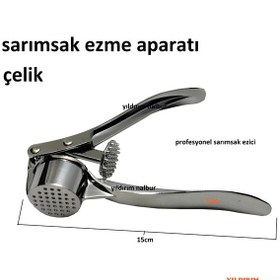 Resim Sarımsak Ezme Pensesi Çelik Profesyonel Sarmsak Ezici Aparat 