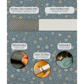 Resim Storemax Modern Teknik Tekstil Paça Telası - Çift Taraflı Yapışkan Tela - Şerit Tela - Amerikan Tela - Dikiş Nakış Telası (Beyaz, 1.5 cm x 100 M) 