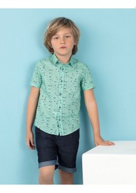 Resim Denokids Ollie&Olla Yelkenli Turkuaz Erkek Çocuk Gömlek Çok Renkli 