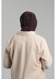 Resim Hürrem Bone Kahve Pratik Hazır Geçmeli Tesettür Eşarp Sandy Arkadan Çıtçıtlı Piliseli Hijab 2406 14 Kahve 