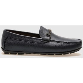 Resim Hakiki Deri Lacivert Tokalı Erkek Loafer - 39 Lacivert 