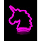 Resim Efe Avm Neon Işıklı Unicorn Masa Gece Lambası Pil+Usb 
