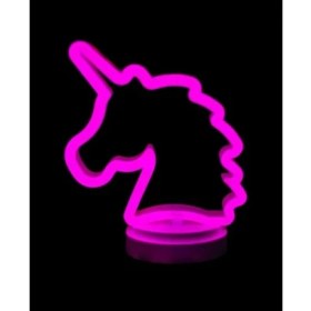 Resim Neon Işıklı Unicorn Masa Gece Lambası Pil+Usb 