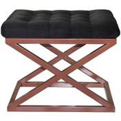 Resim Evodeko Bakır Çapraz Ayaklı Siyah Puf 