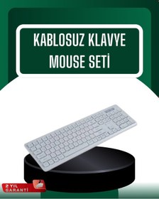 Resim Usb Alıcılı Kablosuz Klavye Mouse - Geniş Uyumluluk Sessiz Tuşlar 