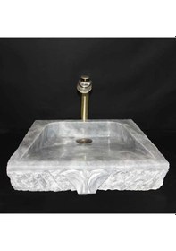 Resim Gri Mermer Saray Işlemeli Lavabo 