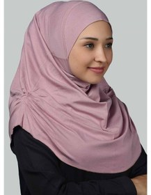Resim Altobeh Hazır Türban Büzgülü Pileli Pratik Eşarp Tesettür Hijab - Namaz Örtüsü - Koyu Pembe 