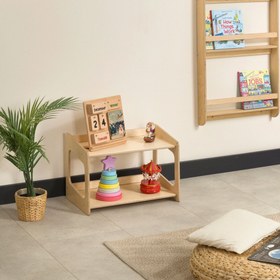 Resim Kuri Montessori Oyuncak ve Kitap Düzenleyici Raf - 4-Raflı / Naturel 