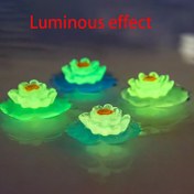 Resim 6 Adet Karanlıkta Parlayan Lotus Süsleri - Reçine Yapımı, Ev, Düğün ve Akvaryum Dekoru İçin Uygun, Mavi ve Yeşil Tonlar, Pilsiz, Yaratıcı Tasarım | Lotus Dekorasyonu 
