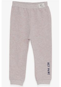 Resim Breeze Erkek Bebek Eşofman Altı Yazı Baskılı 9 Ay-3 Yaş, Bej Melanj-bej Melanj Bej Melanj 