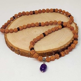 Resim Ametist Taşlı Rudraksha Tohum Kolye Dolama Bileklik 8mm 49722 