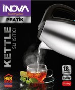 Resim İnova Pratik Paslanmaz Çelik Kettle Su Isıtıcısı 360 Dönebilen Gövde PRATİK 