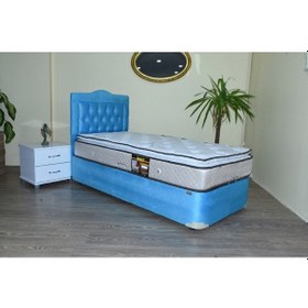 Resim Bengimobilya Baza Başlık Ful Ortopedi Pamuk Pedli Yatak Taytüy Mavi Silin Mode 