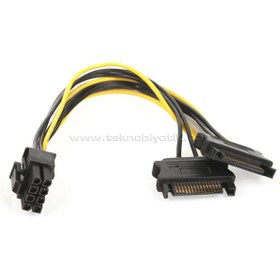 Resim Dark 2 X Sata - 6+2 Pin Pci-E Dönüştürücü Kablo Dk-Cb-P203 