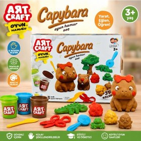 Resim Art Craft Capybara Hamur Seti 3 Renk Oyun Hamuru Ve 3d Kalıplı Eğitici Yaratıcılık Seti 