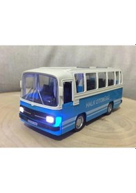 Resim Oyuncak Işıklı Sesli 1/36 Çek Bırak Mavi Halk Otobüsü 