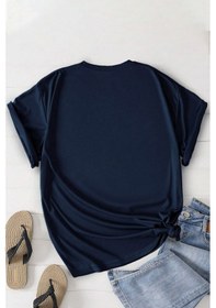 Resim Unisex Hearts Baskılı Tasarım Tshirt Lacivert 