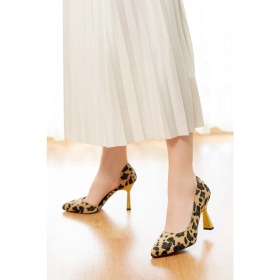Resim Divolya Scarlet Leopar (8cm) Topuk Boyu Günlük Kullanım Stiletto 