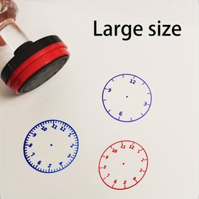Resim Öğretmenler için Yuvarlak Saat Damgası, Zaman Yönetimi, Ofis ve Eğitim Malzemeleri, ABS Malzeme, İngilizce Rakamlar - Kolay Damgalama için Verimli Taşınabilir Tasarım 